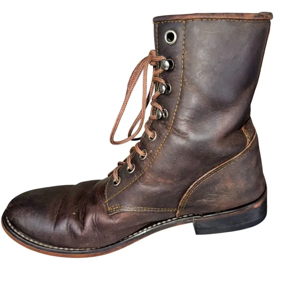 Durango Brown Leather‎ Lace Up Boots Biker Military Grunge Men’s Size 8